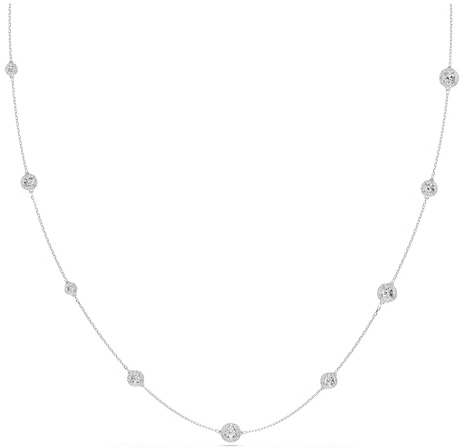 Swarovski Una Angelic Collana Lunga, Gioiello con Cristalli, Pietre Preziose a Taglio Round, Motivo Double Face, Chiusura a Moschettone, Placcatura in Tonalità Rodio, 80-90 cm, 0,9 cm