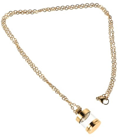 WRITWAA Pendentif Urne Acier Inoxydable avec Bouteille Verre Transparent Collier Ouvert pour Cendres ou Parfum Bijoux Mémoriaux Unisexes pour Hommes et Femmes