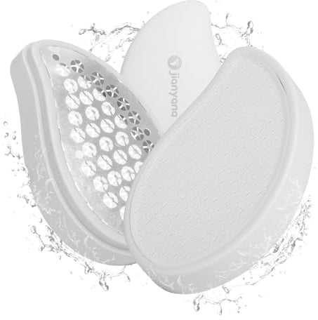 Jianyana 2 en 1 Rapeuse Pieds en Nano-Verre&Rape Pied, Râpe Pieds Manuelle en Nano Verre Élimination Confortable et Douce de La Peau Dure et Des Callosités (Blanc)