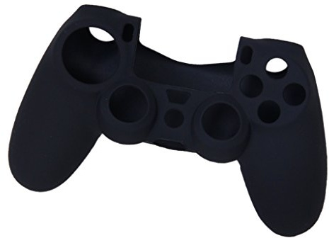 Coque de protection en silicone pour manette de PS4 compatible avec Sony Playstation 4 - Noir