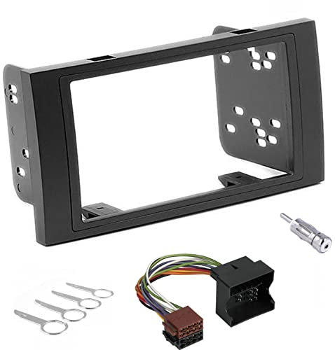 Sound-way 2 DIN Autoradio RadioRahmen RadioBlende, ISO Kabel, Schlüssel, Antenneadapter kompatibel mit Ford