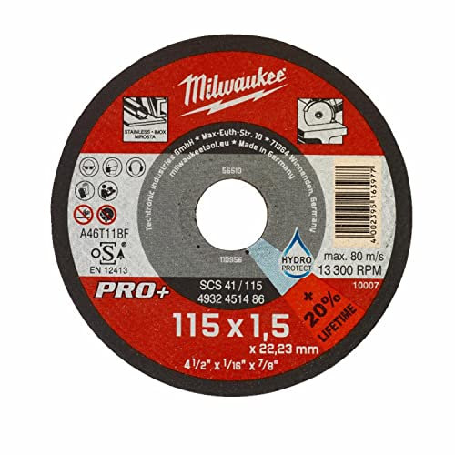 Cutting Disc, 46-Fine/Medium, 115 x 1.5 x 22.23 mm, Type 41, Aluminium Oxide