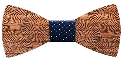 Mr.Van Hölz Fliege Herren, Handgearbeitete Natürliche Klassische Mode Hölzerne Krawatte Fliege für Hochzeiten, Aufführungen, Abschlussball, Partei und sogar tägliche Gebrauch (Blau)