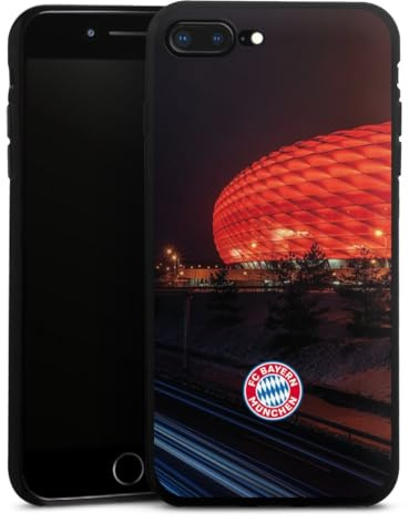 Silikon Hülle kompatibel mit Apple iPhone 8 Plus Case schwarz Handyhülle FC Bayern München FCB Stadion