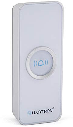 LLOYTRON MIP System 3 Doorbell Accessory - Wireless Bell Push Transmitter – Replacement or Additional Bell Push for MIP System Chime Receiver – Battery Operated – 200m Wireless Range – B7831WH–White