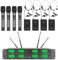 Frequency A Wireless Microphone System 8 Channel Microphone UHF 4 Handheld Mic 4 Headset 4 Lavalier Bodypack 4 Lapel Mic Pro Audio Karaoke System Church Speaking Conference Wedding Party