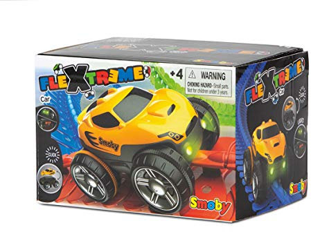 Smoby – FleXtreme Rennauto gelb– zusätzliches Auto für Flextreme Starter-Set, Rennbahn für Autos, für Kinder ab 4 Jahren, flexible Strecke mit Looping