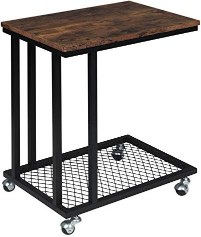 WOLTU Table Basse à roulettes avec Espace de Rangement, Table d'Appoint en MDF et Métal, Couleur Chêne Vintage, TS112hov