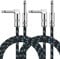 Sovvid Professional Guitar Cable 3M/10FT 2 Packs, Braided Instrument Cables 6.35mm 1/4 Inch Jack Cord for Electric Guitar Bass, Amp, Speaker, Keyboard, Mandolin, Pro Audio (Black Blue)