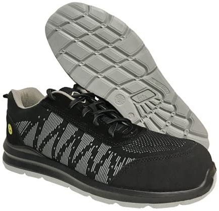 Zapatos de Seguridad Hombre Mujer Homologado. Suela Antiestática y Puntera Fibra Vidrio. Calzado Seguridad Deportivo Indra S3 BEEWORK Unisex (Gris, Numeric_44)