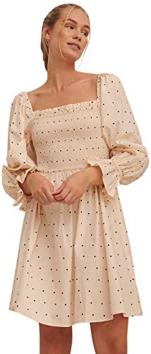 NA-KD Balloon Sleeve Smocked Dress Vestido Casual, Dots, EU 36 para Mujer