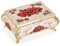 SUMNACON Vintage Metal Small Jewelry Box Trinket Box with Red Flower Pattern, Retro Trinket Storage Organzier Box Jewelry Holder Box for Rings Earrings Necklace, Beige (Size S)