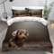 ZLKEJI Pet Hund Bettwäsche 135x200cm Kinder Jungen Mädchen, Dackel Welpe Bettbezug Set Dackel Bettwäsche-Set 3D-Haustiermotiv Animal Puppy Betten Set,2 Kissenbezüge 80x80cm
