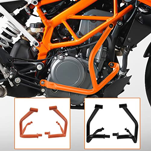 Lorababer Motorrad Stahl Sturzbügel Tankschutz Rahmenschutz Schutz Motorschutz Stoßstange Fallschutz Kompatibel mit DUKE250 DUKE390 Duke 250 390 2017-2023 2018 2019 2020 2021 2022(Orange)