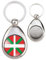 Badgmania Porte Clés Métal Goutte Jeton de Caddie Drapeau Euskadi Basque Euskara Croix Symbole Pays Basque 64 Biarritz