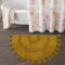 Boho Badezimmerteppiche, halbrund, Baumwolle, Badematte mit Quasten, handgewebt, böhmische Teppiche mit Teppich, rutschfestes Pad, waschbar, Badteppiche für Badezimmer, 50.8x81.3 cm, halbrunder Senf