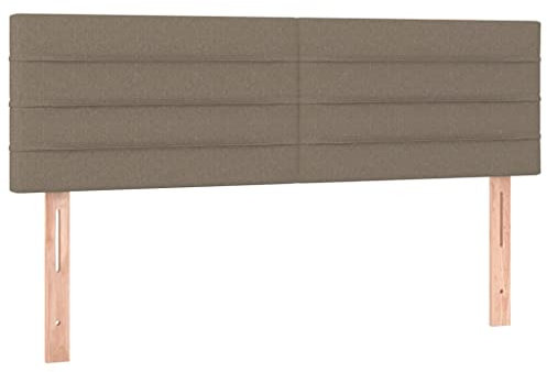vidaXL Kopfteil 2 STK., Bettkopfteil mit Holzbeinen, Höhenverstellbar Polsterkopfteil für Bett, Betthaupt Bettzubehör Schlafzimmer, Taupe 72x5x78/88cm Stoff