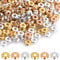 Flat Round Spacer Beads 6x2mm Metal Loose Beads Crimp Heishi Beads CCB Intermediate Between Beads, Plastic Disc Rondelle Beads for Bracelet Necklace Jewellery Making DIY Crafts (3000pcs)
