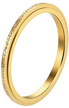 PAURO Unisex Acier Inoxydable 2mm Drapeau Arc-en-Ciel Anxiété Bandeau d'inquiétude Rotatif Bague Or Taille 54