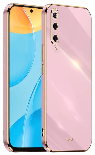 EASSGU Galvanisierter Rahmen Handyhülle für Samsung Galaxy A30s / A50 / A50S (6.4 Inches), Weiche TPU Silikon Schutzhülle - Violett