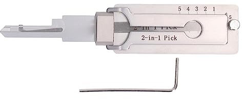 DeWin Décodeur De Clé Maîtresse en Acier Inoxydable 2 en 1 Outil De Crochetage De Serrure Stainless Steel Key Decoder pour la Réparation Et L'entretien