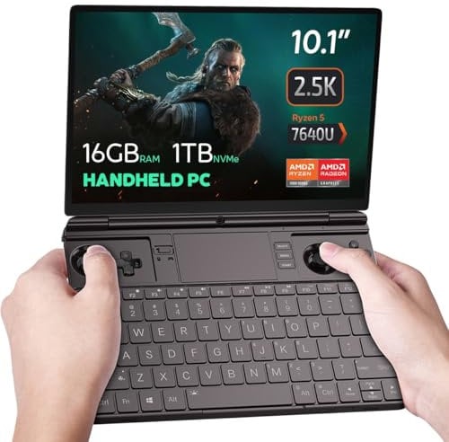 GPD Win MAX 2 2023 Handheld Gaming PC, AMD Ryzen 5 7640U 6Kern CPU, Radeon RX760M, 16GB LPDDR5 RAM, 1TB NVMe SSD, Occulink Port, USB 4, Wi-Fi 6, Touchscreen, Bluetooth