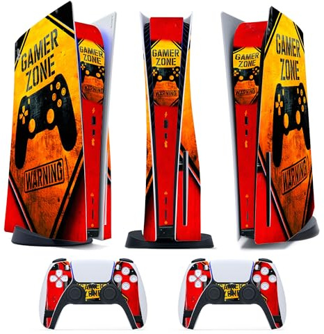 Adhesive Skin – Kompatibel für PS5 – Cover zum Anpassen der Konsole – Abnehmbare Vinylfolie – Matte Satin HD-Qualität (Disk, P5-D012 - gamer zone)