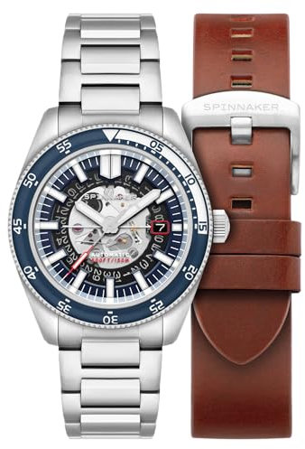Spinnaker Men's 43mm Fleuss Automatic Severn Edition Moonlight Blue Watch with Solid Stainless Steel Bracelet SP-5118-22