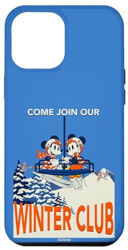 iPhone 13 Pro Max Disney Mickey & Minnie Mouse Skiing Join Our Winter Club Ski Case