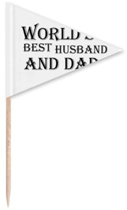 NO/NO Dreang Cupcake-Topper, Motiv: World's Best Dad and Husband, Zahnstocher, Dreieck, Flagge