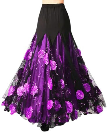 Disimlarl Gonna per costume da danza del ventre, gonna indiana per danza del ventre, Viola, Taglia unica