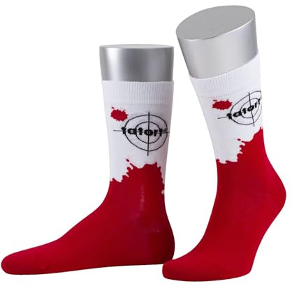 JD J. Dirks Tatort Socken für Herren & Damen - Blutfleck | Bequeme Socke aus Baumwolle mit Tatort Motiv