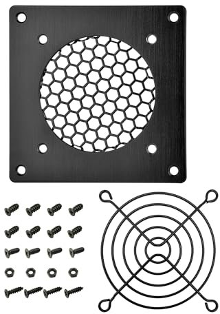 iYueMps Ventilation Grille 80mm Fan Grill Cover for PC Computer AV Electronic Cabinets(brushed metal,1set)