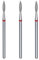STALEKS PRO Nagelhautfräser-Set, 3-teilig, 2,1 x 0,8 mm, Flammenform (feine Körnung)