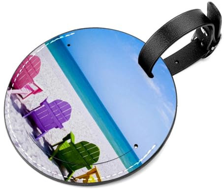 Gepäckanhänger, Strandkörbe, Sichtschutz, ID-Etikett mit Edelstahlschlaufe und Adresskarte für Reisetasche, Koffer, 2 Stück
