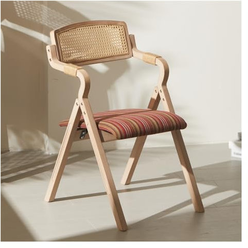 Klappbare Holzstühle mit gepolsterten Sitzen, Faltbare Esszimmerstühle, gepolstert, stapelbar, einzelner bequemer Lounge-Sessel aus Holz für Zuhause, Büro, Hochzeit, Party (Farbe: Stoff-2)