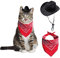 AWOCAN Cowboyhut für Hunde, Katzen, Cowboyhut, Mini-Cowboyhut für Hunde, Katzen, Haustierkostüm, mit Bandana, Schal, Urlaub, Halloween, Haustier-Party-Dekoration (schwarz, klein)