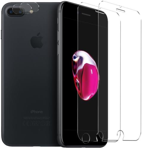 CoolGadget 4-in-1 Schutzfolien-Set für iPhone 7 Plus/iPhone 8 Plus - 2x Displayschutzfolie, 2x Kameraschutzfolie, kratzfest, HD klar, Blasenfrei