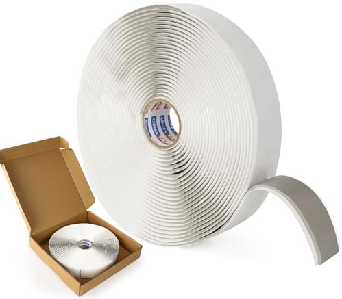 ADHES Ruban Butyle Ruban Etancheite 25mm x 9m x 1 Rouleaux, Épais de 3mm Ruban Adhésif Haute Temperature Ruban de Réparation pour façades, toit, toit plat Butyl Seal Tape