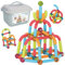 CELMAN Magnetische Bausteine Stangen und Kugeln 102 Stück, 3D Konstruktion Magnet Bausteine, Montessori Spielzeug Magnetbausteine, STEM Lernspielzeug für Kinder ab 3 Jahren