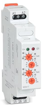 Hookurity relé Temporizador Relé Temporizador de Ciclo asimétrico de 220 V, relé Intermitente electrónico Ajustable Doble, Temporizador cíclico de repetición de 12-240 V CA/CC(AC 220V)