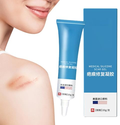 Narbenreparierendes Gel, Narbenentfernungscreme, 20 g Gel Narben-Creme – Gel gegen Verbrennungsnarben am ganzen Körper, geschmacklos, feuchtigkeitsspendend, nicht fettend, wasserdicht