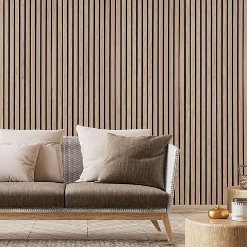 Fuse Acoustic Wooden Wall Panel in Walnut Effect, 240cm x 60cm (4 Pack)