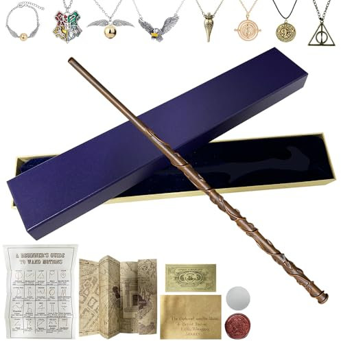 Baguette magique, baguette magique avec carte de sort, collier des artefacts sacrés, sceau vernis à feu et ticket feuille de sort, instructions (français non garanti) Wizarding World Baguette magique