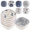 Marque Céramique Bols à Dessert : Ensemble De 6 Style Japonais, Bols Empilables et Résistants au Four, pour Maison et Fête (9.2 cm, Multicolore)