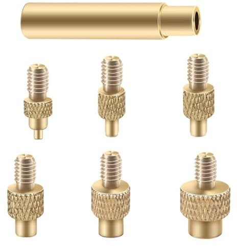 Alrens 7 Stück Lötkolben Einschmelzhilfe Set für Gewindeeinsätze, Lötkolben Spitzen für Einschmelzmuttern Weller ST Serie Lötspitzen 3D Drucker Zubehör, M2/M2.5 M3 M4 M5 M6 M8, mit Adapter