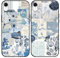 Phoona 2 Pack Cute Case for iPhone XR 6.1, European Collage Preppy Summer Girly Design Pattern for Girls Women, Slim Soft Silicone Shockproof Bumper Protector Cover, Blue 04