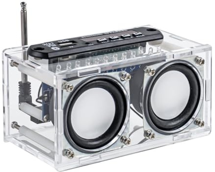Knoruley Enceinte Bluetooth DIY Kit 87.5-108MHZ avec Radio FM Stéréo Enceinte Bluetooth DIY Kit avec Radio FM Kit D'Entraînement au Soudage