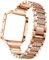 ADOCARN Chic Metallarmband Für Damen Kompatibel Mit Fitbit Blaze Hr Ersatzband Mit Strassdetails Roségold Stilvolles Accessoire Für