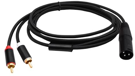 YARCHONN XLR to 2 RCA Y Splitter Cable Unbalanced Dual RCA Phono Male Plugs to XLR 3 Pin Male Connector Adapter Splitter Patch Audio Cable for Microphone Amplifier Mixer Instruments -2M (XLR Male)